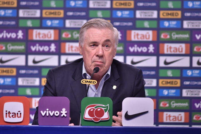 Ancelotti admite novas dúvidas na seleção após goleada e detalha plano para Neymar