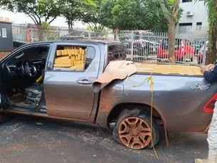 Perseguição com tiros termina na apreensão de caminhonete e maconha