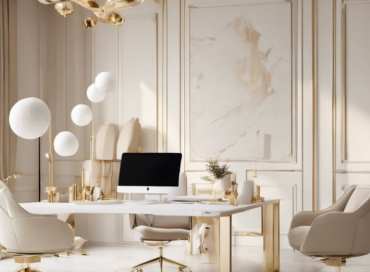 luxury white and beige office