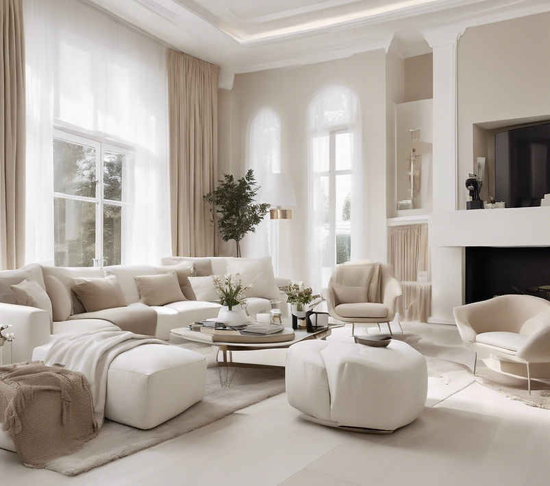 luxury white and beige living area