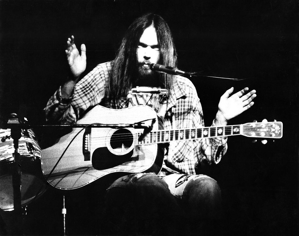 Photo of Neil Young performing live