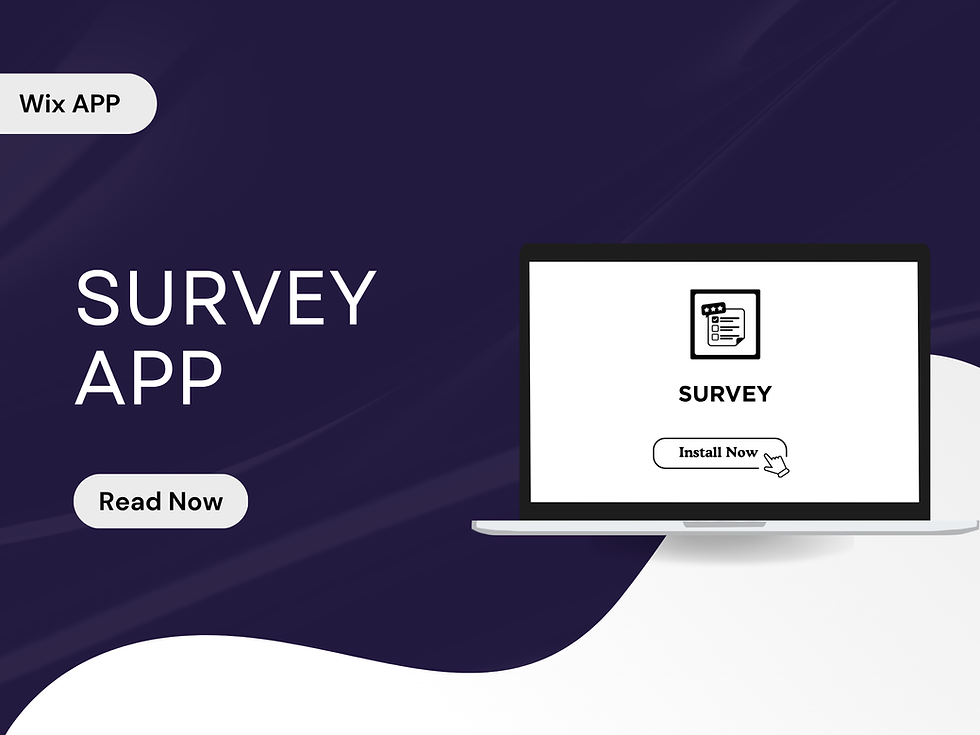 Survey Wix app showing a custom feedback form with response management and CSV export