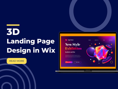 3D Landing Page Design in Wix