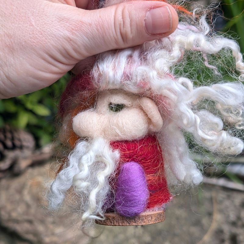 Thumbnail: Cyril Copperpot, hand felted flower gnome