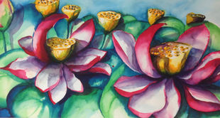 Seerose Aquarell