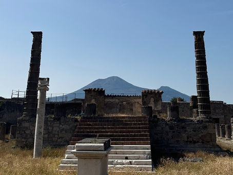 A view of Mount Vesuvius from Pompei
