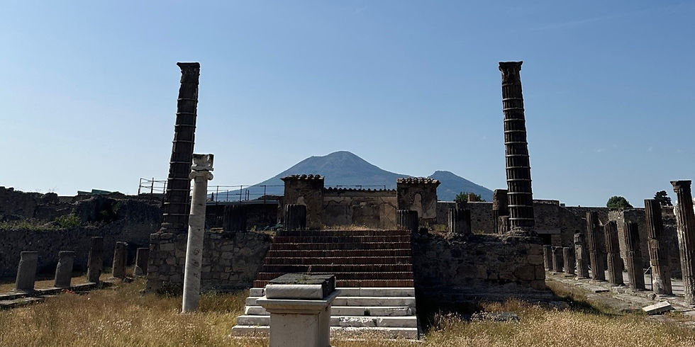 View over Pompeii to Mount Vesuvius
