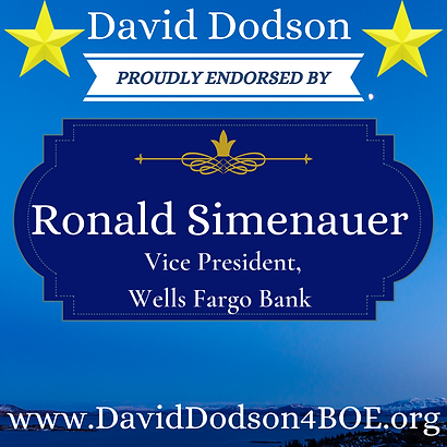 Ronald Simenauer, VP Wells Fargo Bank Endorses David Dodson.