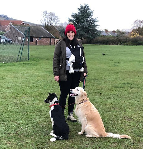 Steph Walking Daisy and Basil