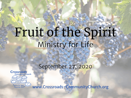 Fruit of the Spirit: Ministry for Life