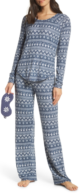 Knit girlfriend pjs and eye mask