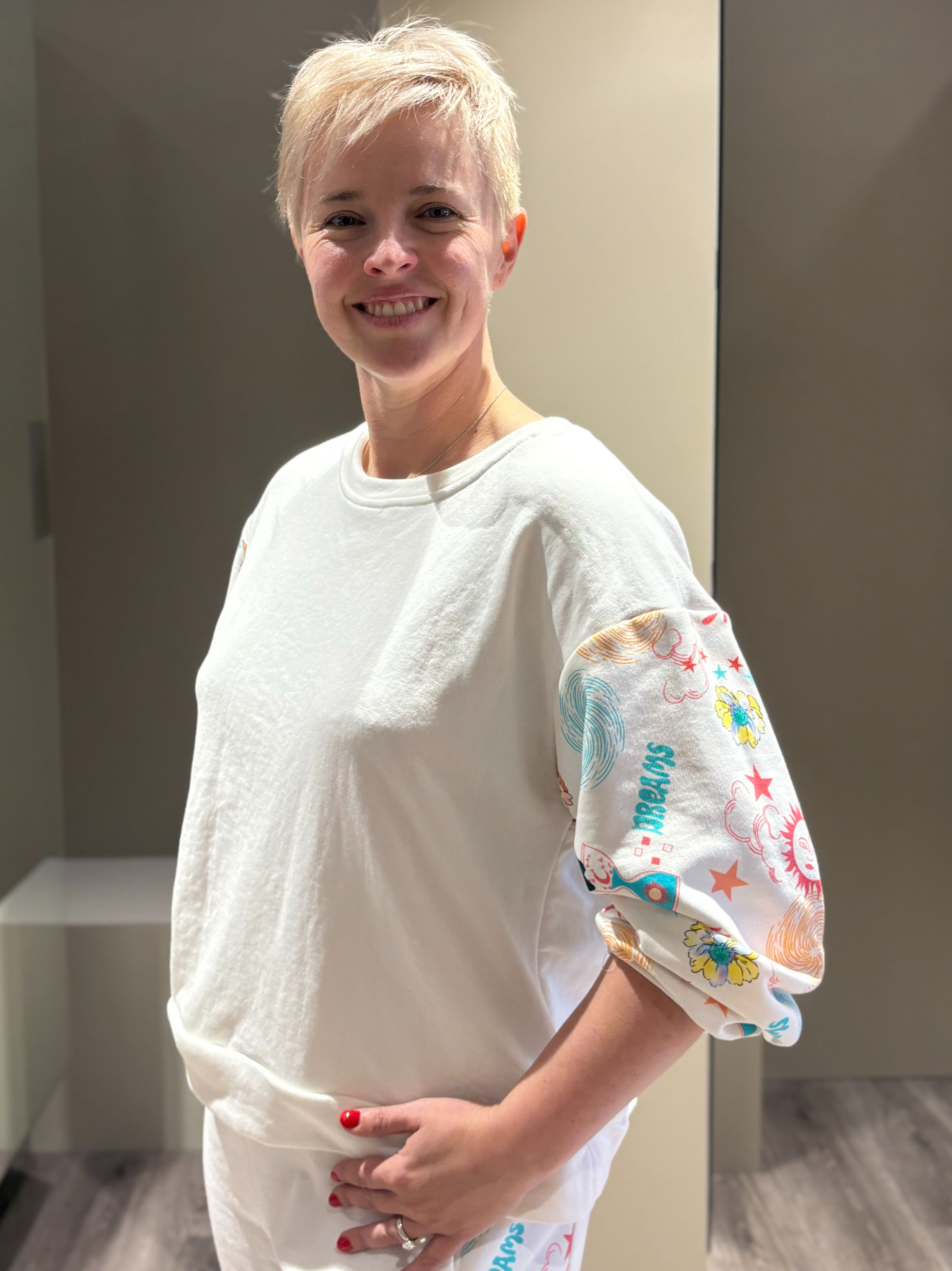 Sweater (thuispak) met speelse print 