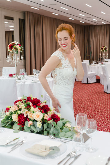 Tischdekoration für Editorial Shoot im Sheraton Grand Salzburg