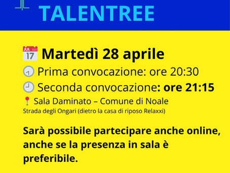 Assemblea soci Talentree - Martedì 28 aprile