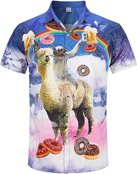 Men's Hawaiian Shirts Short Sleeve Funny Ugly Casual Shirt