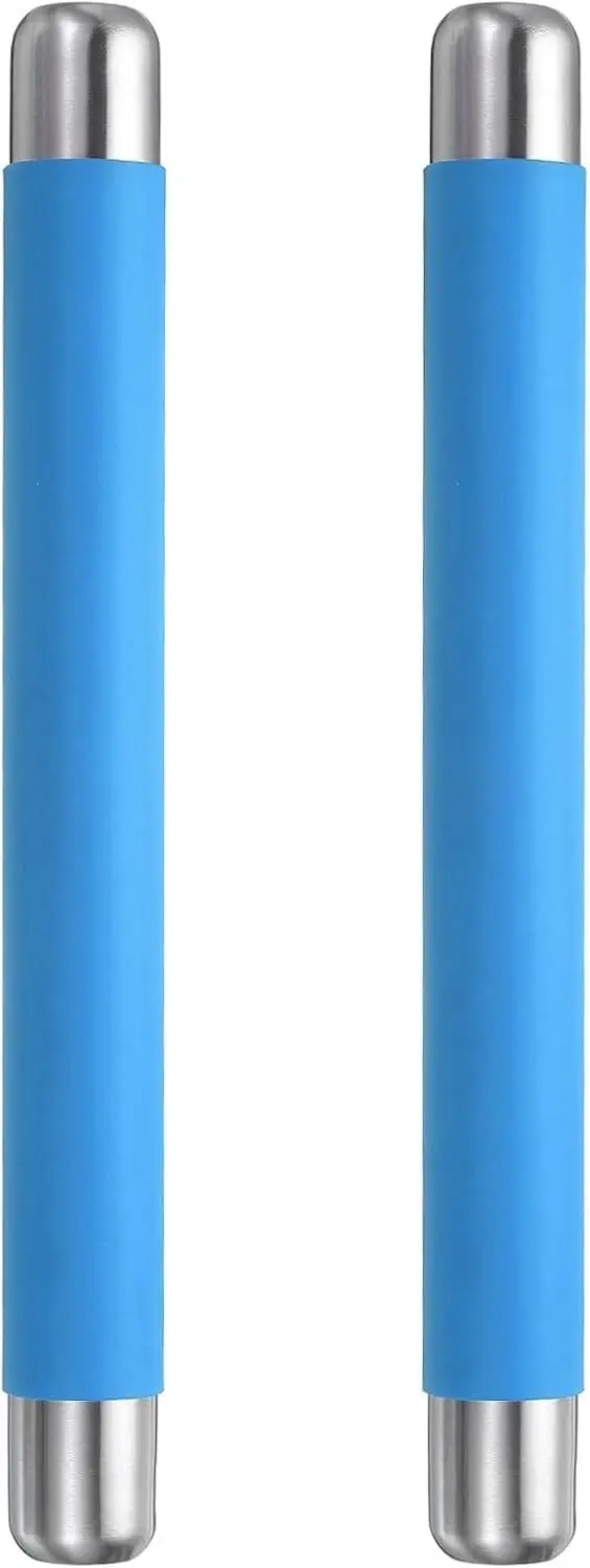 2 Rolling Pins 13.8" x 1.5" Non Stick Stainless Steel - Blue