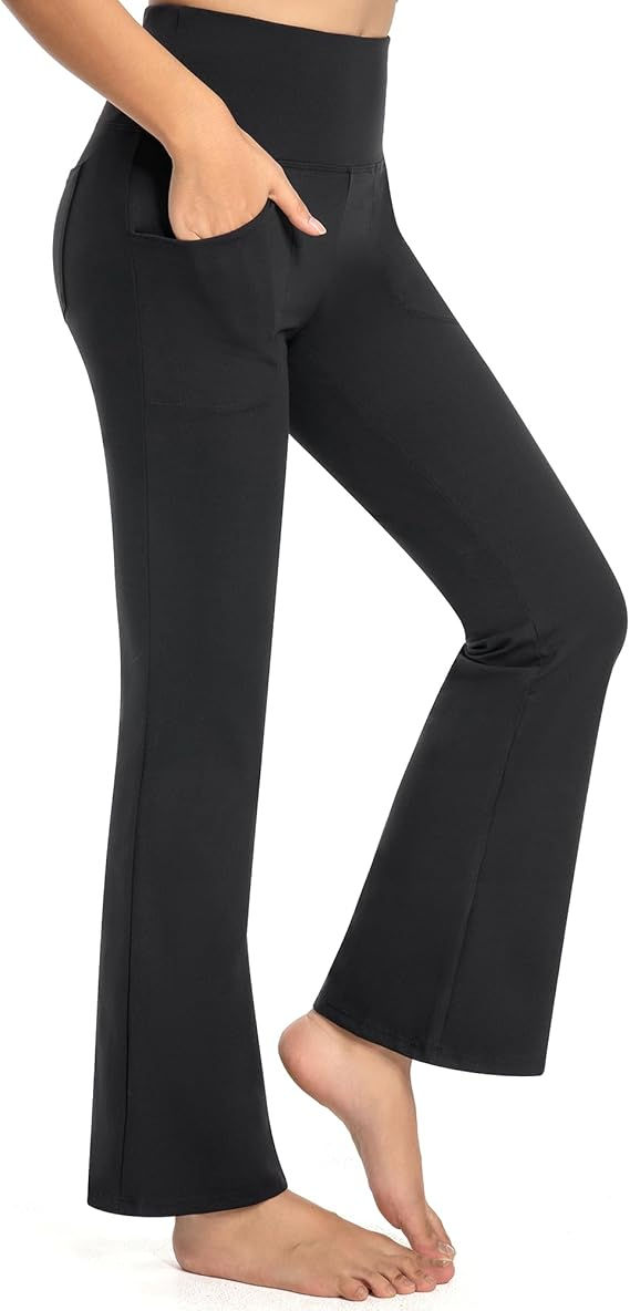 Flare Leggings for Women, High Waist Bootcut Yoga Pants for Women with 4 Pockets