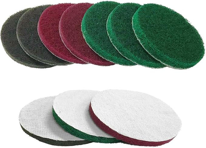 5" Replacement Scrubbing Pads 240 Grit Disc Flocking Round Drill Powered Brush