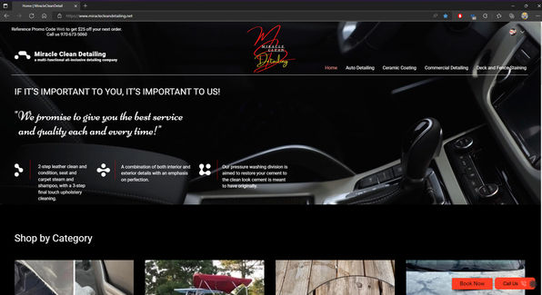 Miracle home page screen shot