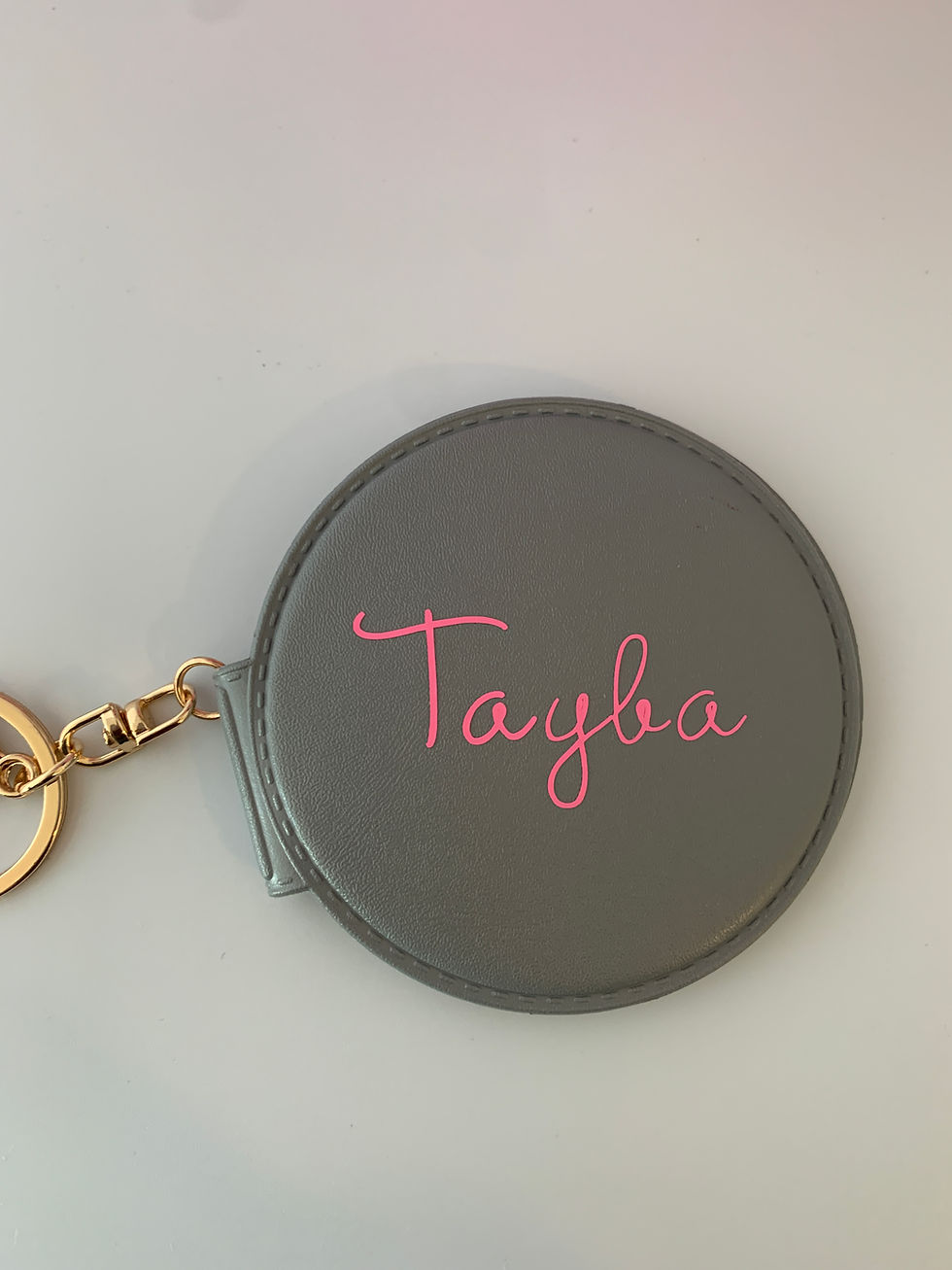 Thumbnail: Personalised compact mirror keychain