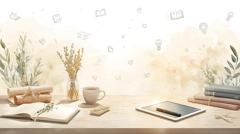 In watercolor_ Scene Concept__Imagine a soft watercolor workspace that feels warm, creativ