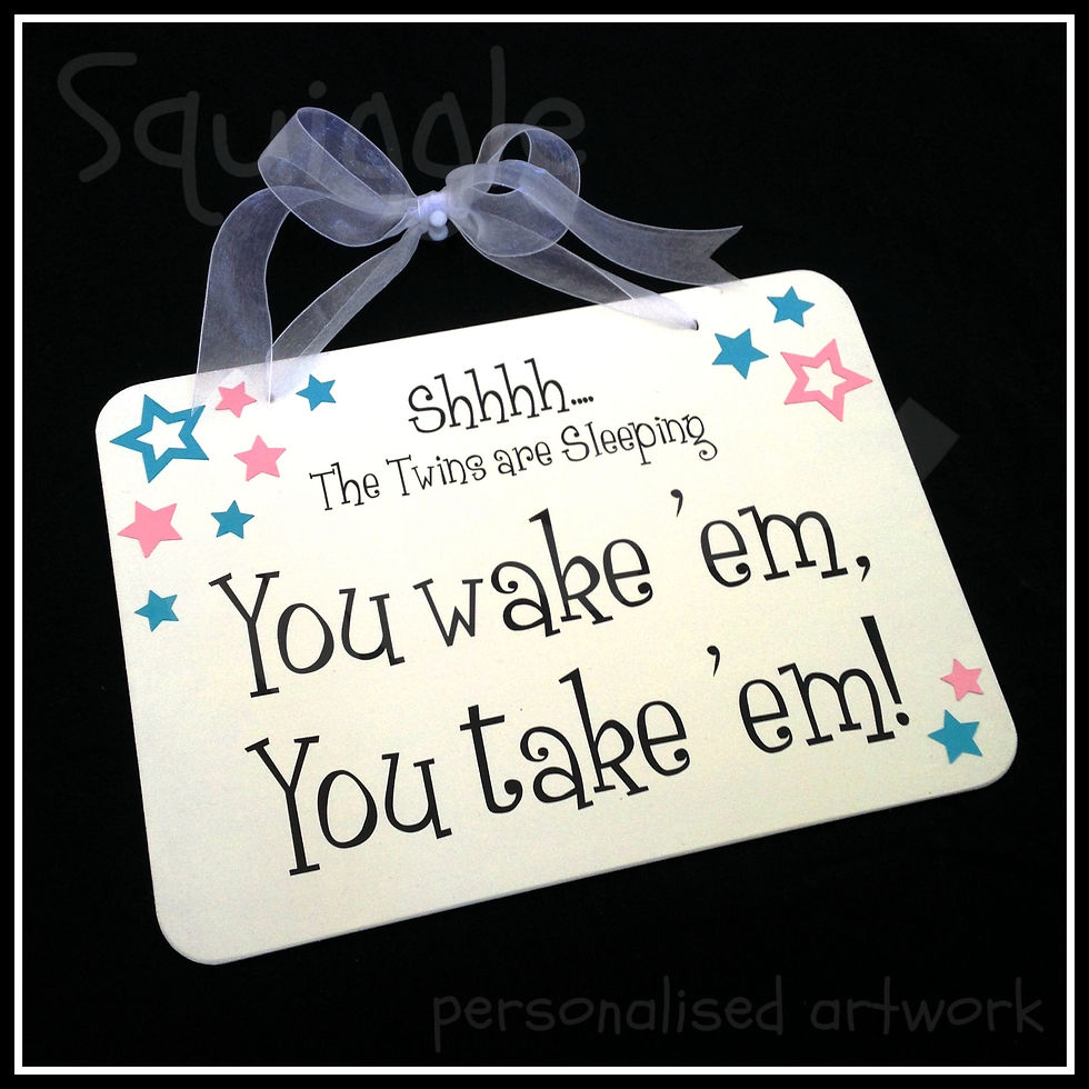 Thumbnail: Personalised 'Shhhh baby sleeping' sign