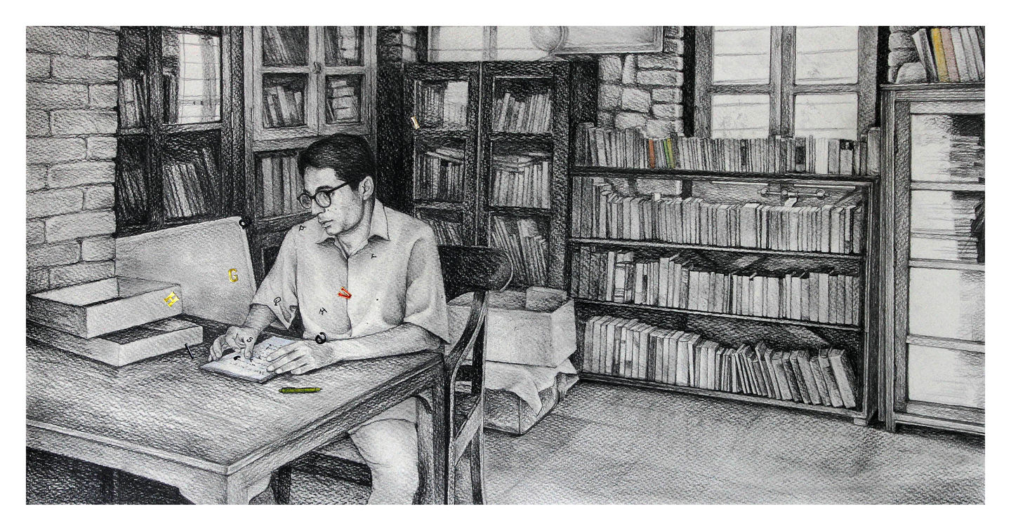Book illustrations, graphite on paper