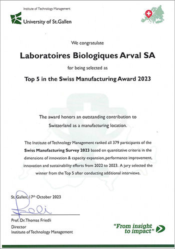 Swiss Manufacturing Survey 2023, Award