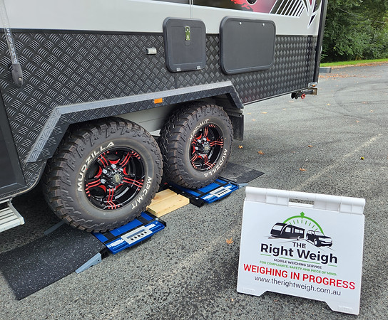 Caravan being weighed