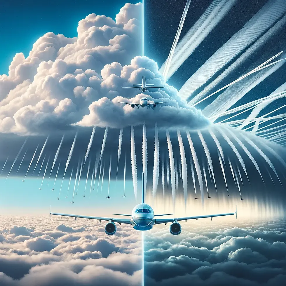 AI rendering of cloud seeding and chemtrails