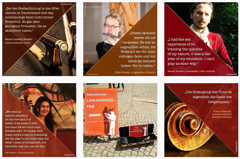 Instagramposts mit Zitaten linksspielender Musiker*innen