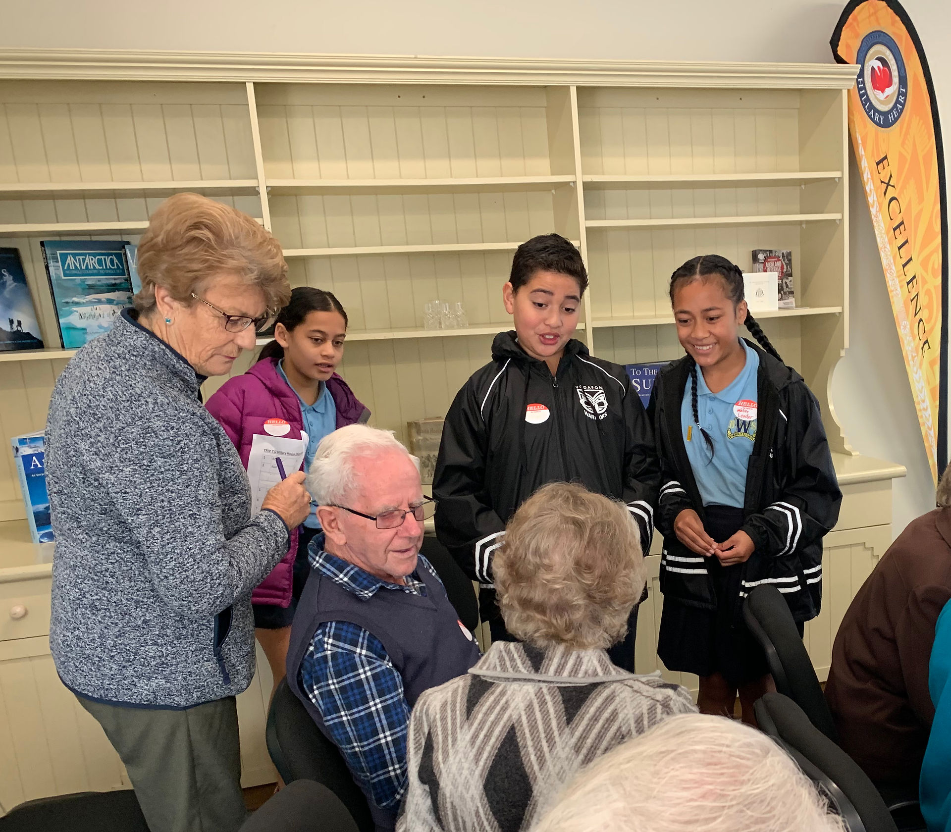 Student Leaders from Wymondley Road School meet Wattle Downs Retirement Village residents hillary house new zealand