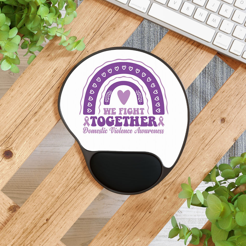 Thumbnail: Domestic Violence Awareness Mouse Pad with Wrist Rest - We Fight Together