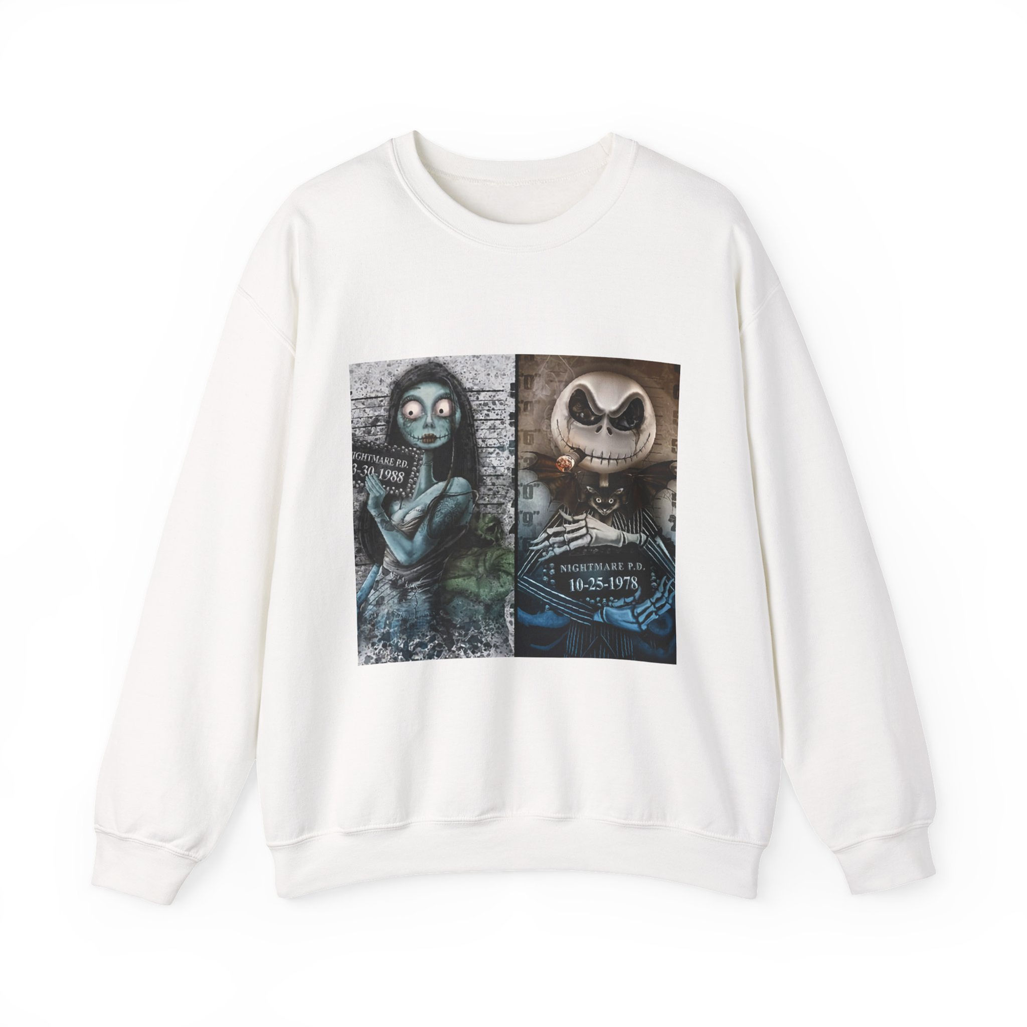 Jack and Sally Mug Shot Unisex Heavy Blend™ Crewneck Sweatshirt