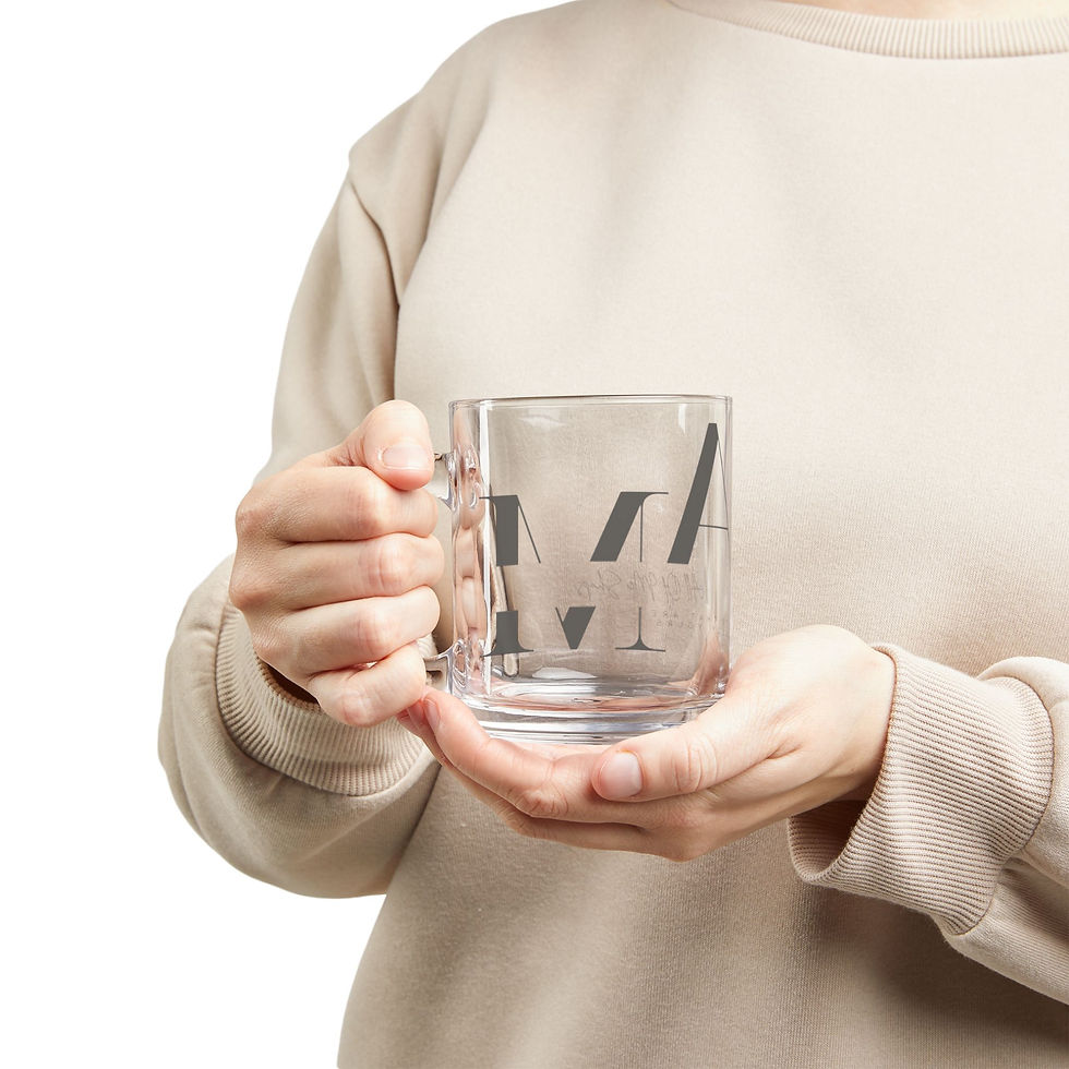 Thumbnail: Personalized 10oz Glass Mug - Custom Monogram Coffee Cup
