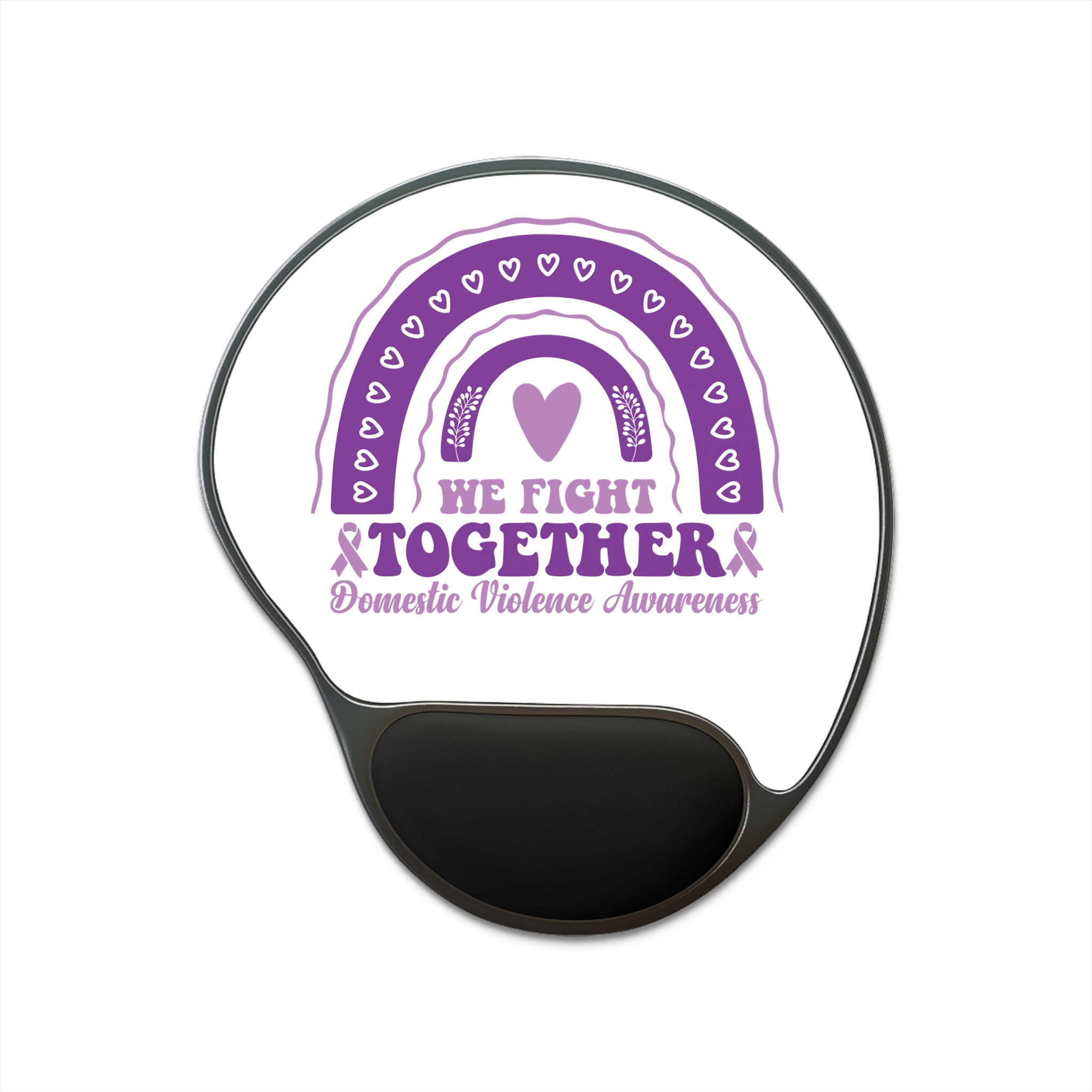 Domestic Violence Awareness Mouse Pad with Wrist Rest - We Fight Together