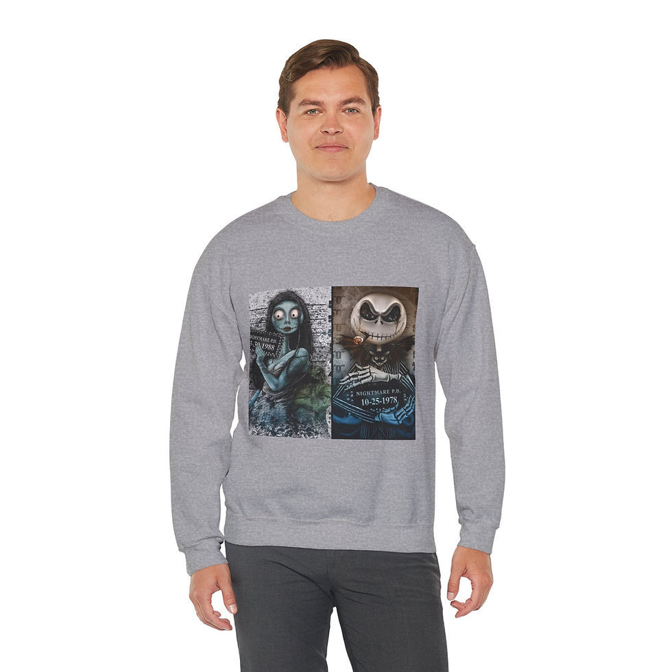 Thumbnail: Jack and Sally Mug Shot Unisex Heavy Blend™ Crewneck Sweatshirt