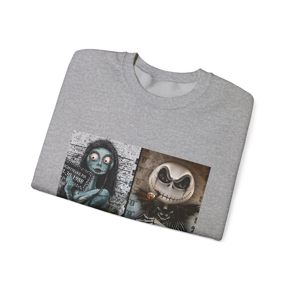 Thumbnail: Jack and Sally Mug Shot Unisex Heavy Blend™ Crewneck Sweatshirt