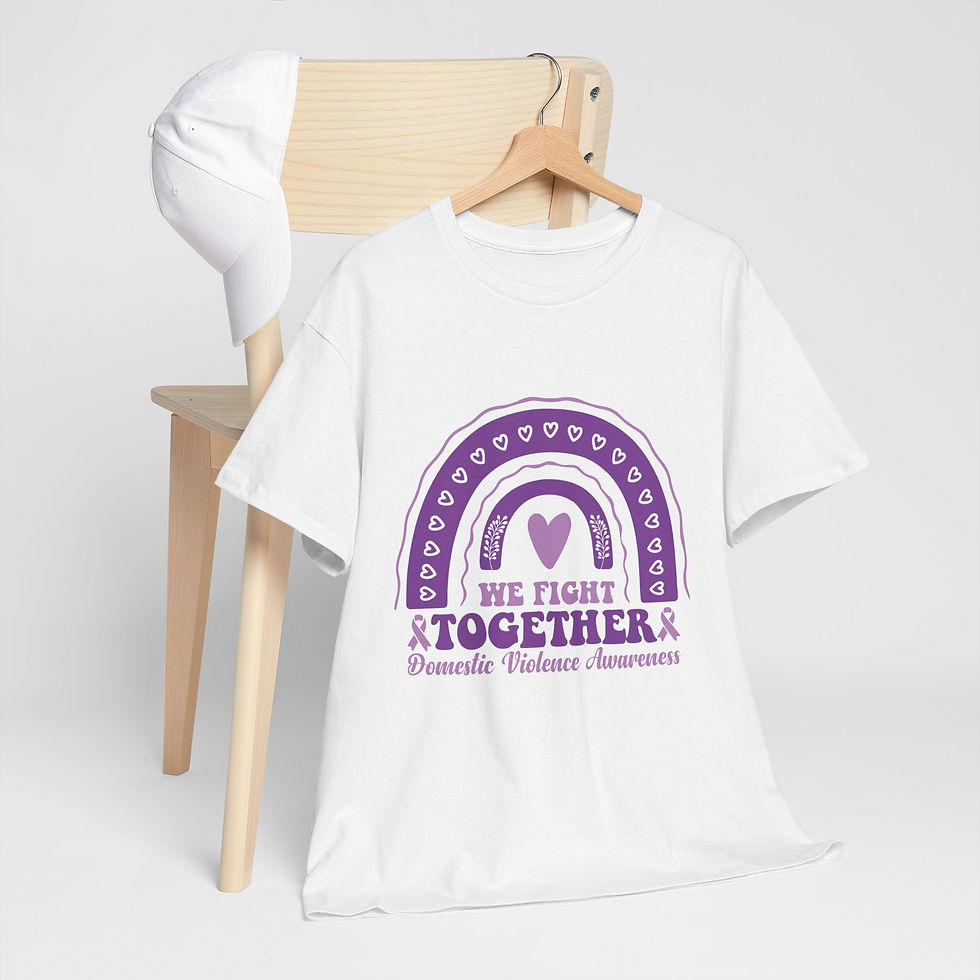We Fight Together Unisex Heavy Cotton Tee for Domestic Violence Awareness