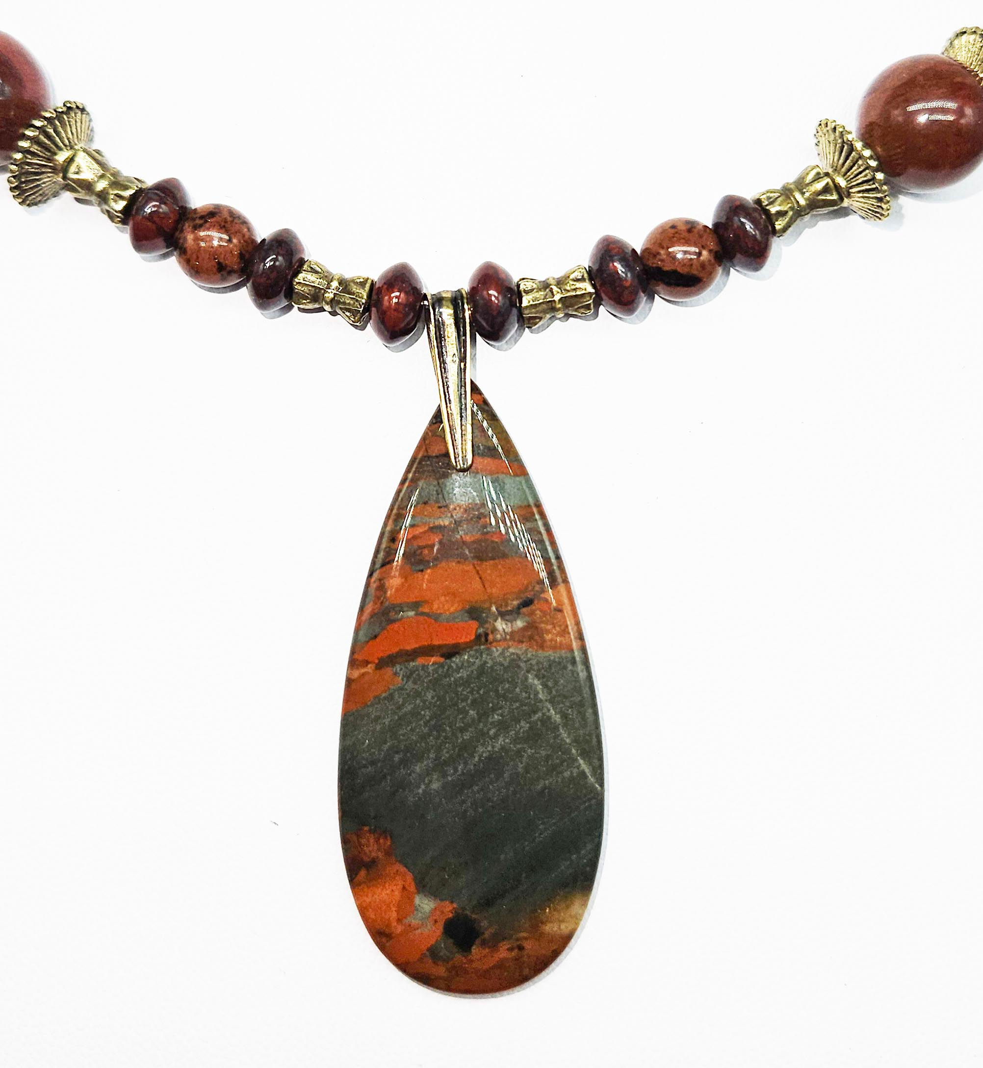 Brecciated Jasper Teardrop Necklace