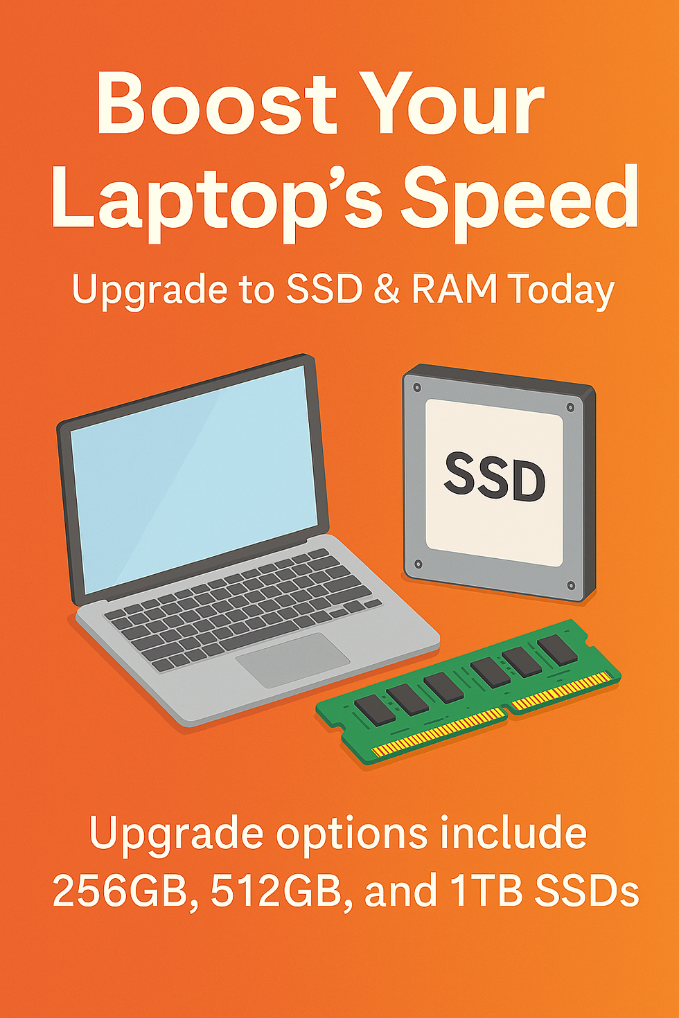 Boost Your Laptop’s Speed: Upgrade to SSD & RAM Today