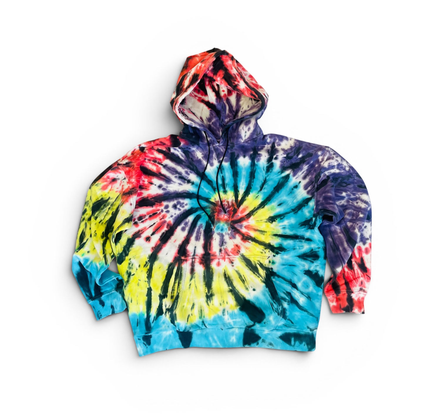 tie dye pullover hooded sweatshirt