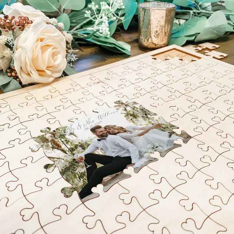 Keepsake Puzzle Pieces for Wedding Sign In