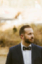 Groom's Black Patterned Bow Tie