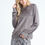 Thumbnail: Gray Velour Lace Up Sweatshirt