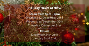 H@G Holiday Hours