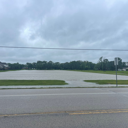 Detention Pond After Hurricane Beryl