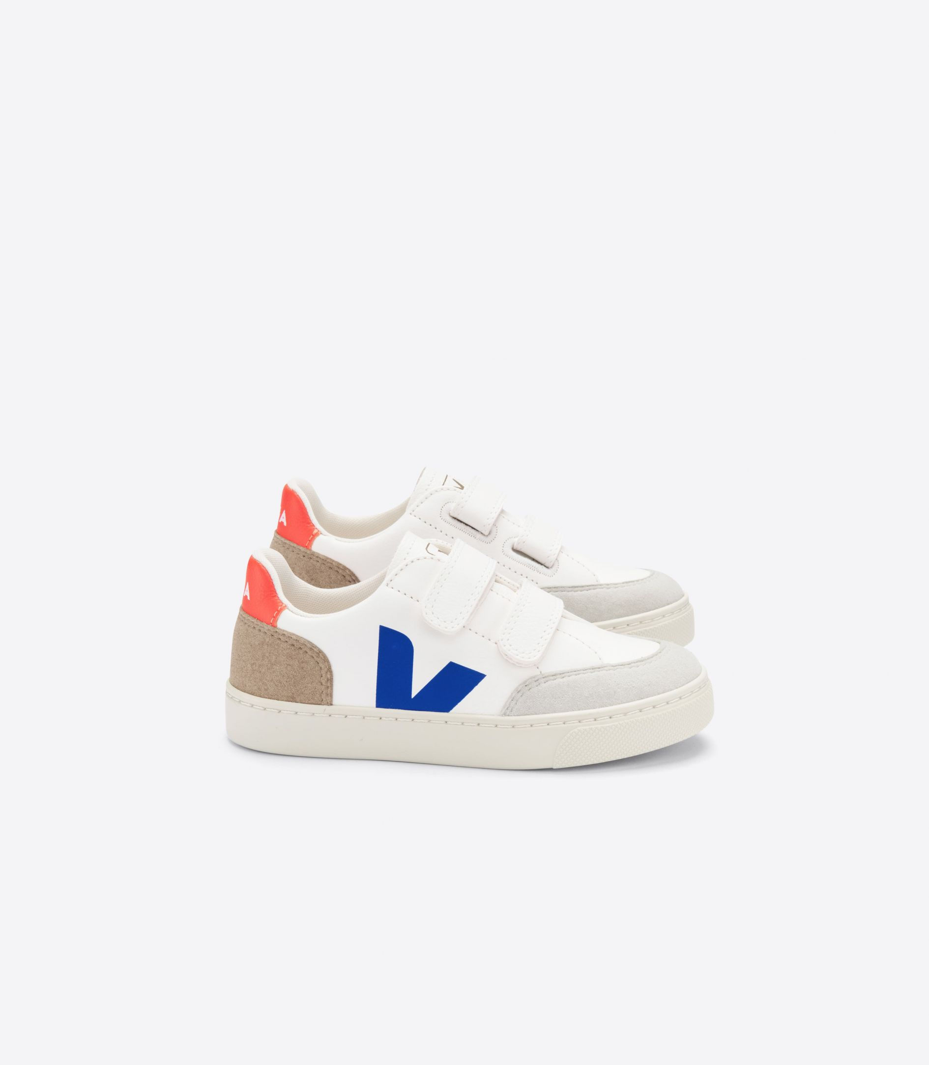 Veja Kids - V-12 CHROMEFREE LEATHER WHITE MULTICO MIEL