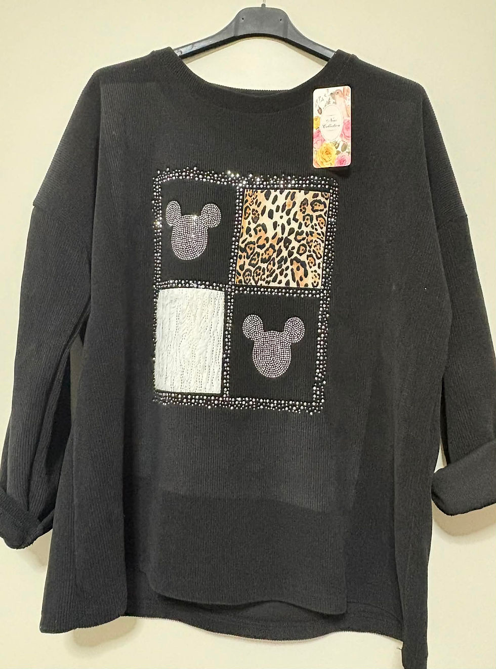 Pull tunique effet velours Mickey