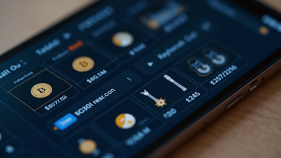 Close-up view of a digital wallet interface displaying cryptocurrency balances